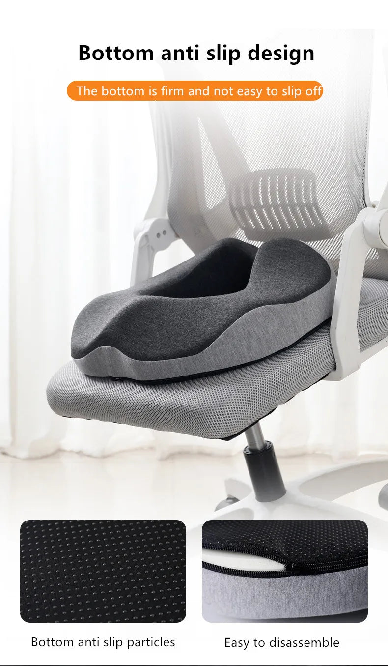 Chair with an anti-slip cushion on a white background