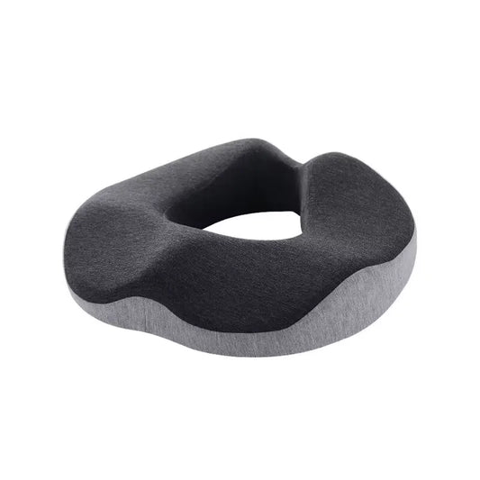 Donut seat cushion for hemorrhoid and tailbone pain relief with breathable fabric cover