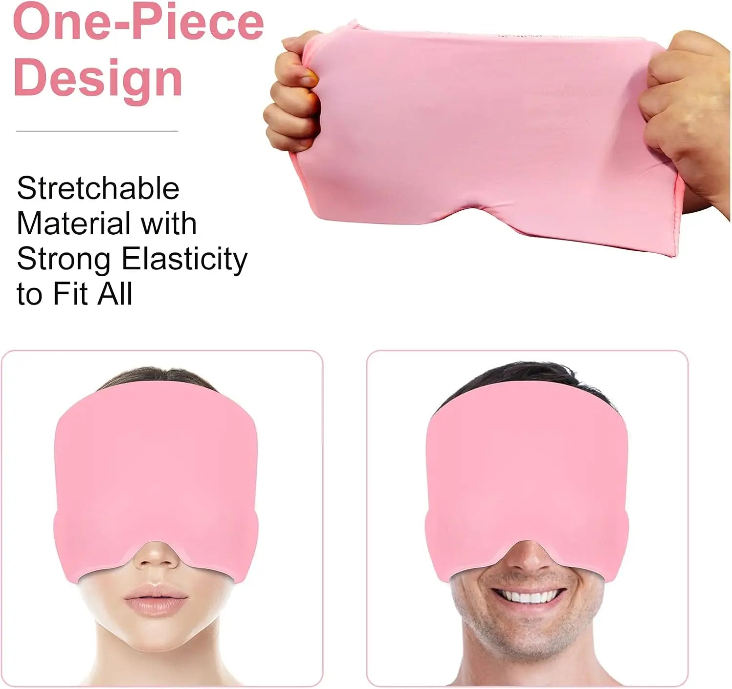 Woman wearing migraine relief ice hat for headache therapy
Black gel cold compress therapy cap with eye mask
Reusable ice head wrap for sinus pressure relief
Migraine relief cap 360 coverage cooling design