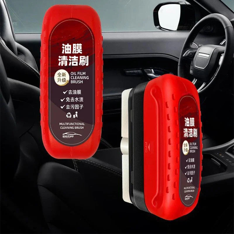 Car Glass Cleaner & Oil Film Remover – Restores Windshield Clarity, Removes Dirt, Grime & Streaks – Includes Glass Cleaning Brush