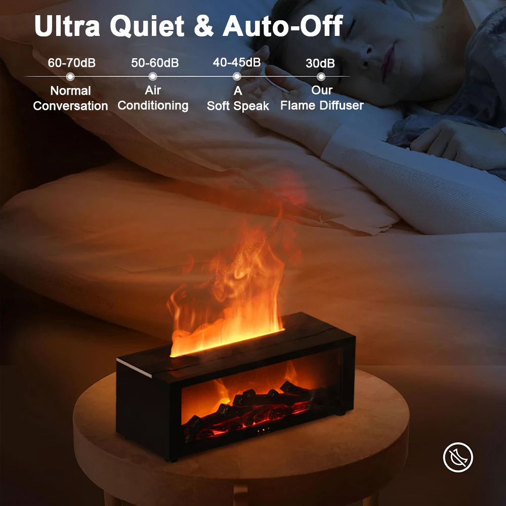 Flame Effect Aroma Humidifier with Remote & LED Light