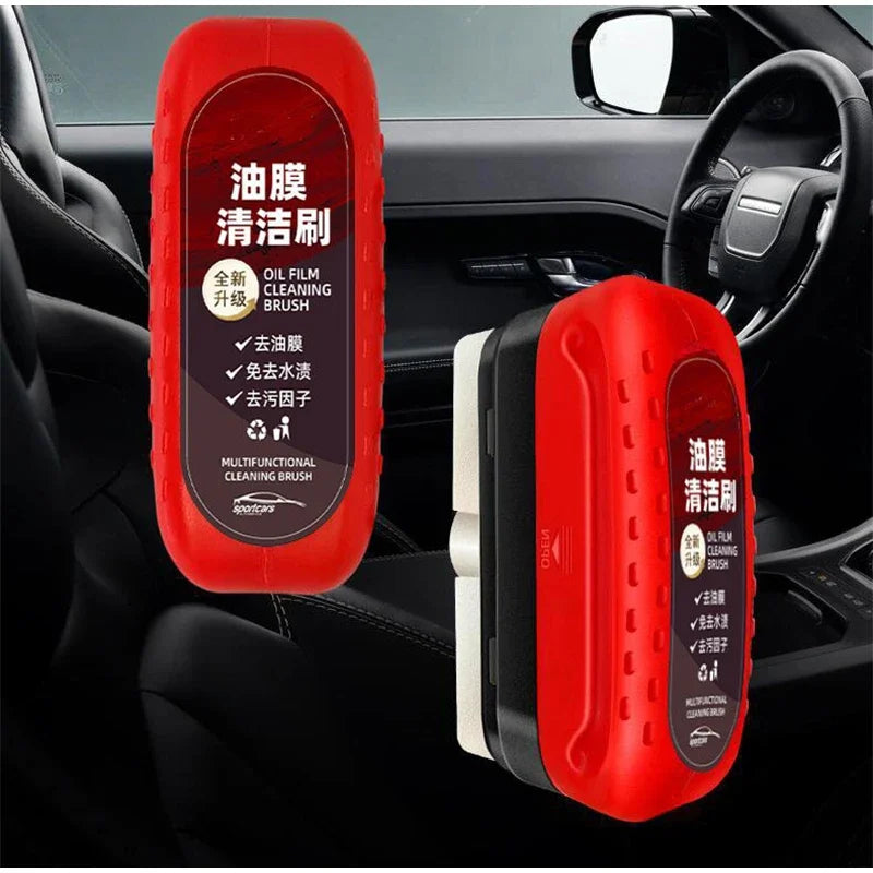 Car Glass Cleaner & Oil Film Remover – Restores Windshield Clarity, Removes Dirt, Grime & Streaks – Includes Glass Cleaning Brush