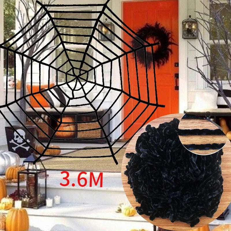 Extra-Large Plush Black Spider Halloween Decoration – 30cm/50cm/90cm/150cm/200cm Hairy Giant Spider Prop for Indoor & Outdoor Haunted House, Party, Home, Bar, Yard Decor