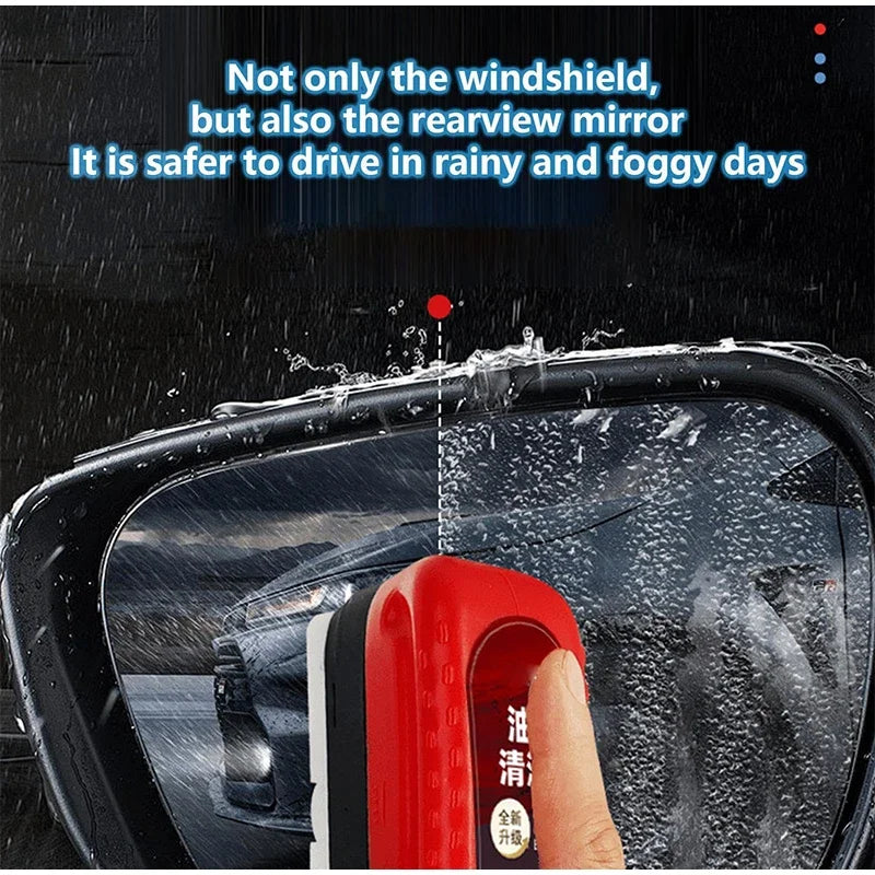 Car Glass Cleaner & Oil Film Remover – Restores Windshield Clarity, Removes Dirt, Grime & Streaks – Includes Glass Cleaning Brush