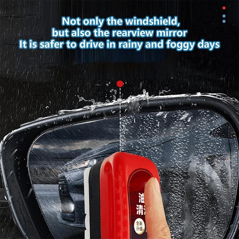 Car Glass Cleaner & Oil Film Remover – Restores Windshield Clarity, Removes Dirt, Grime & Streaks – Includes Glass Cleaning Brush