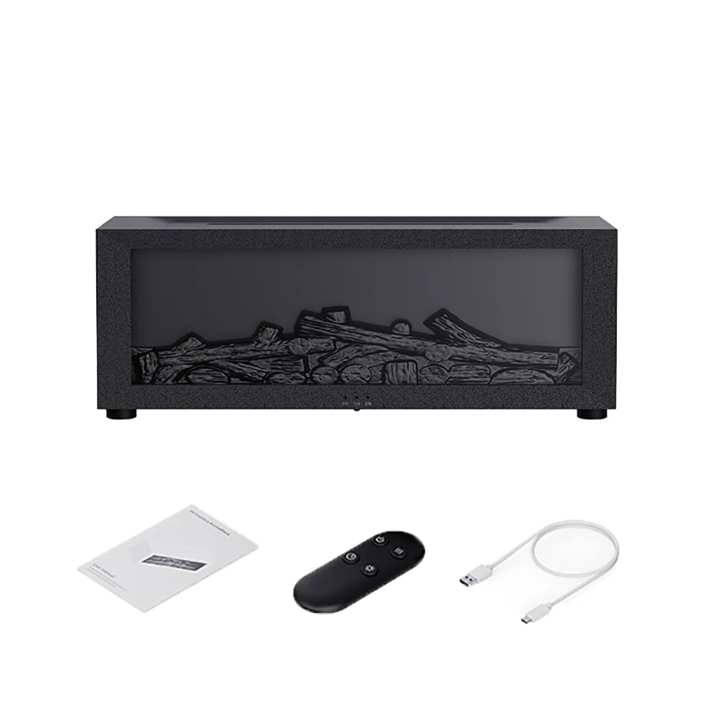 Flame Effect Aroma Humidifier with Remote & LED Light