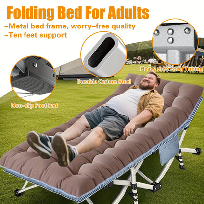 [Heavy Duty] Oversized Camping Cot XXL 32 Inches Width | Extra Wide Cots For Sleeping | Heavy Duty | Folding Cot Camping Bed | Portable For Adults Home Office Outdoor Travel Furniture