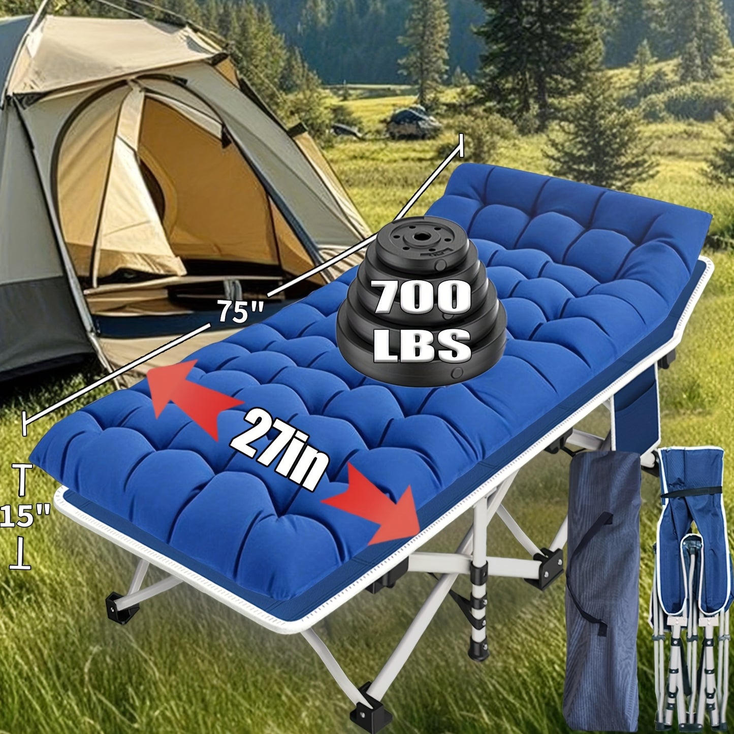[Heavy Duty] Oversized Camping Cot XXL 32 Inches Width | Extra Wide Cots For Sleeping | Heavy Duty | Folding Cot Camping Bed | Portable For Adults Home Office Outdoor Travel Furniture