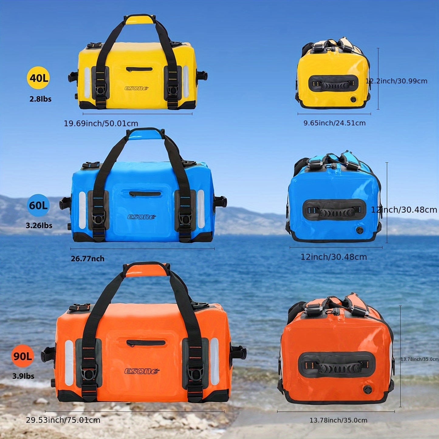 High Quality Dry Bag Backpack - Lockable Durable Sports Duffel for Kayaking, Camping, Paddle Board & Travel - Blue with Black Accents, Unisex Design for Men & Women, Water Sports Gear
