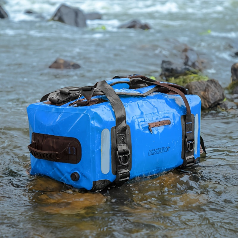 High Quality Dry Bag Backpack - Lockable Durable Sports Duffel for Kayaking, Camping, Paddle Board & Travel - Blue with Black Accents, Unisex Design for Men & Women, Water Sports Gear