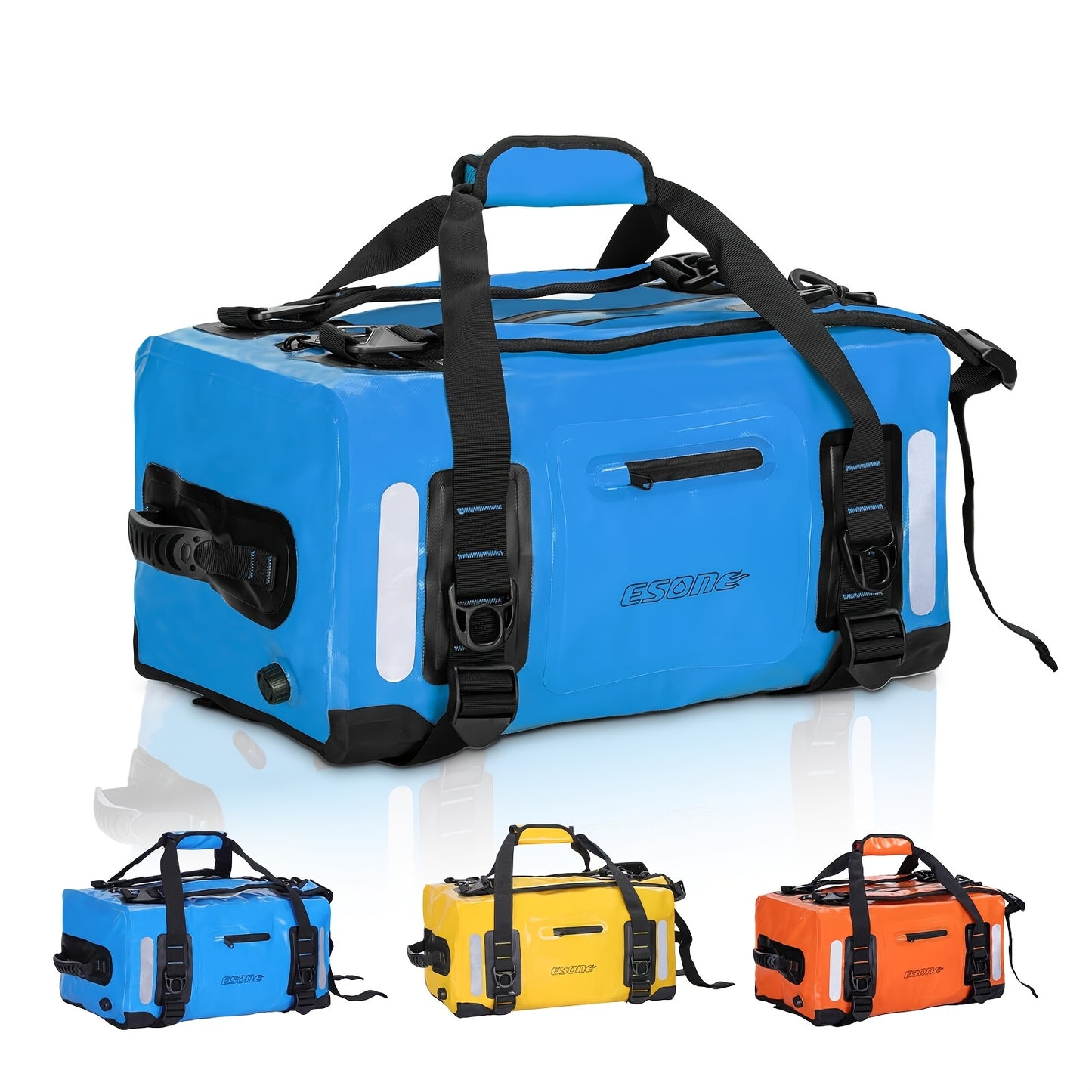 High Quality Dry Bag Backpack - Lockable Durable Sports Duffel for Kayaking, Camping, Paddle Board & Travel - Blue with Black Accents, Unisex Design for Men & Women, Water Sports Gear