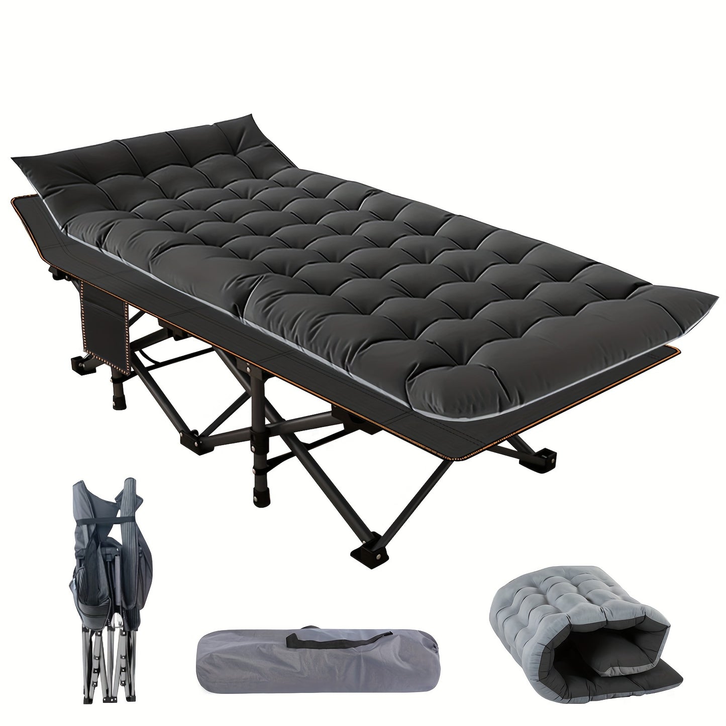 Heavy Duty 75" Folding Bed Camping Cot - Portable Sleeping Bed Cot with Carry Bag | Camping Gear - Outdoor Gear 2025