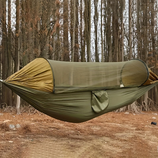 Nylon Quick-Deploy Hammock with Mosquito Net - Perfect for Outdoor Camping, Backpacking & Hiking