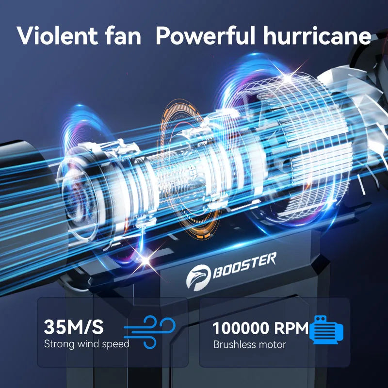 BOOSTER W01 Mini Turbo Jet Fan – 100,000 RPM High-Speed Air Blower | Compact, Powerful Turbo Duct Fan