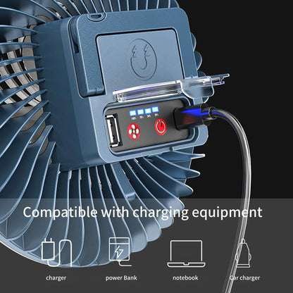 Multifunctional Waterproof Tent Fan Rechargeable Camping Lamp Night Market Booth Lamp Outdoor Cooling Fan Lamp Portable Lantern