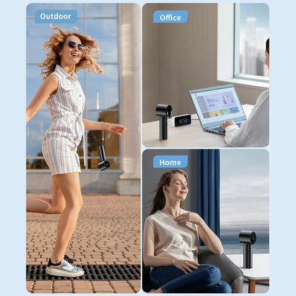 coldSky Portable Handheld Fan 4000mAh Battery Operated Cooling Fan 5 Speed Adjustable Small Desktop Fan With Digital Display