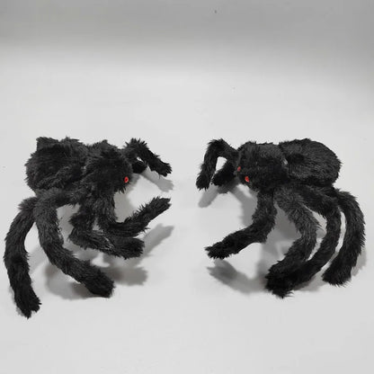 Extra-Large Plush Black Spider Halloween Decoration – 30cm/50cm/90cm/150cm/200cm Hairy Giant Spider Prop for Indoor & Outdoor Haunted House, Party, Home, Bar, Yard Decor