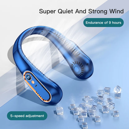 3000mAh Hanging Neck Fan Portable Bladeless Mini USB Rechargeable Mute LED Digital Display Electric Fan Summer Air Cooler ﻿ 2025