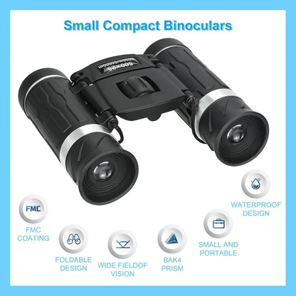 500x25 HD Zoom Binoculars – Powerful Folding Telescope for 5000M+ Long-Distance Viewing | Compact for Hunting, Camping & Outdoor Sports