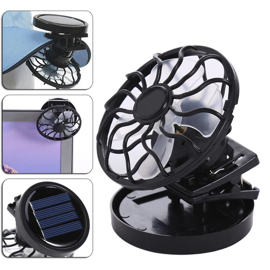 Portable Mini Solar Powered Clip Fan Summer Hat Cap Clip Cooler Fan Energy Ventilator Travel Desktop Clamp Cooling Ventilator ﻿