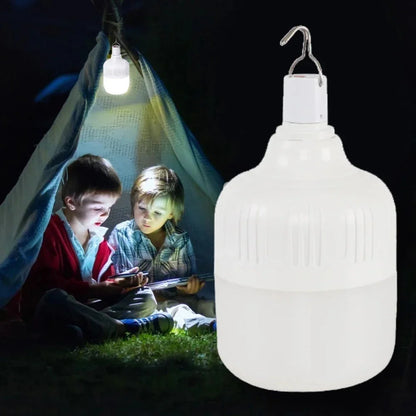 2PC Camping Brightness Light Portable Rechargeable Dimmable LED Bulb Outdoor Tent Light Emergency Night Light with Hook