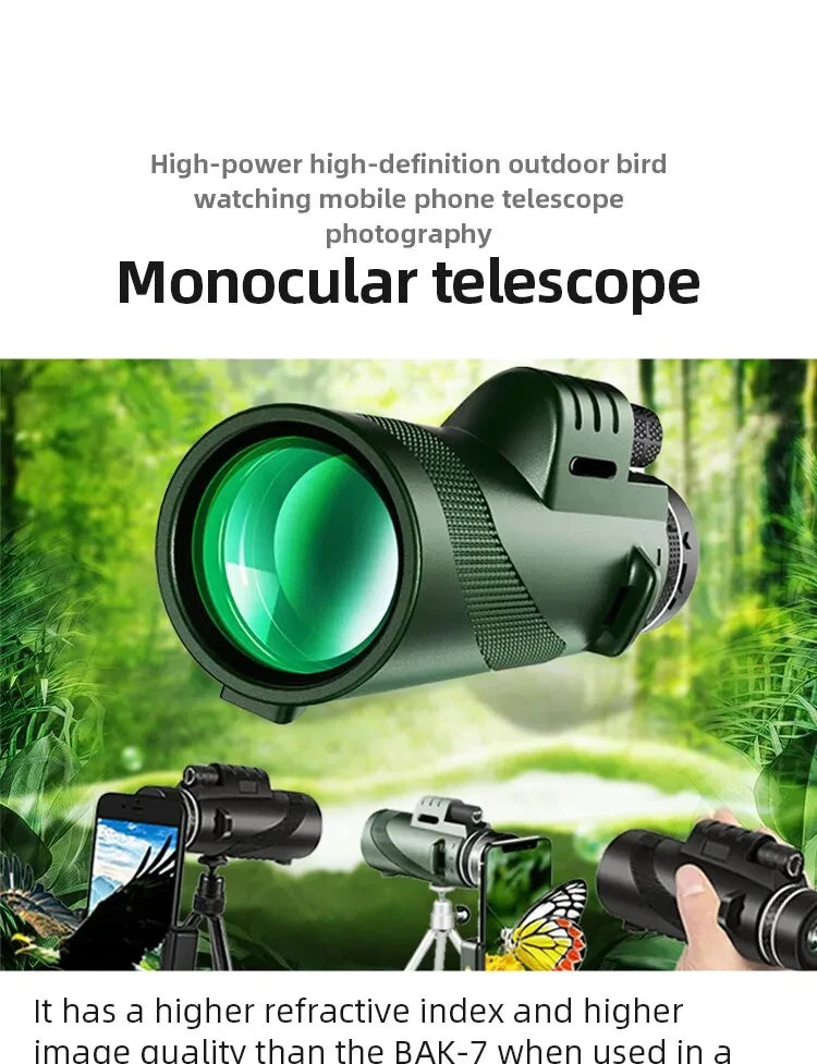 80x100 Portable Zoom HD 5000M Telescope Folding Long Distance Mini Powerful Telescope for Hunting Sports Outdoor Camping Travel