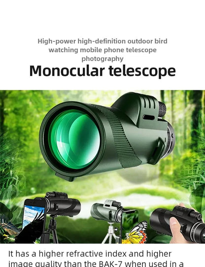 80x100 Portable Zoom HD 5000M Telescope Folding Long Distance Mini Powerful Telescope for Hunting Sports Outdoor Camping Travel