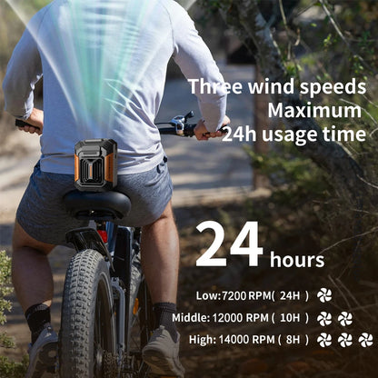 Personal Belt Clip Fan Portable Power Bank Flashlight Wearable Personal Fan Hanging Neck Fan for Outdoor Works Hiking Camping