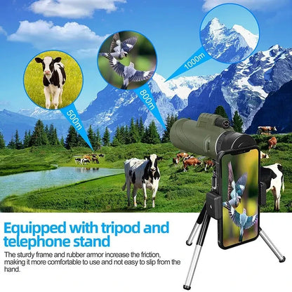 80x100 Portable Zoom HD 5000M Telescope Folding Long Distance Mini Powerful Telescope for Hunting Sports Outdoor Camping Travel