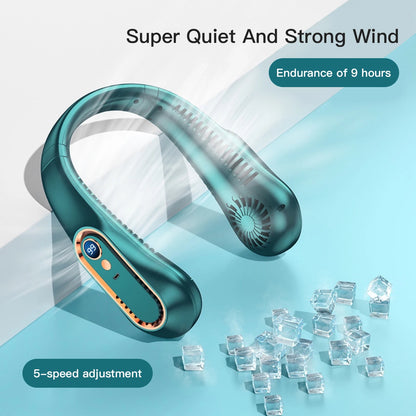 3000mAh Hanging Neck Fan Portable Bladeless Mini USB Rechargeable Mute LED Digital Display Electric Fan Summer Air Cooler ﻿ 2025