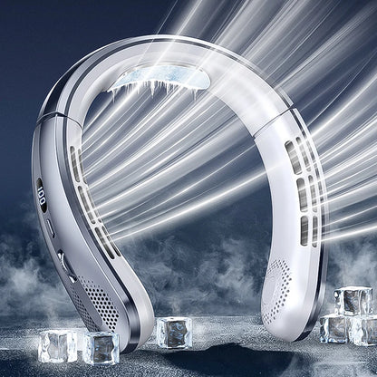 3000mAh Hanging Neck Fan Portable Bladeless Mini USB Rechargeable Mute LED Digital Display Electric Fan Summer Air Cooler ﻿ 2025