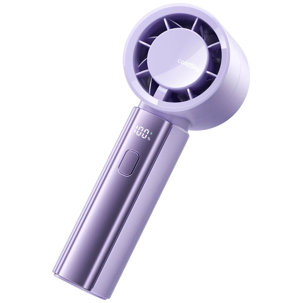 coldSky Portable Handheld Fan 4000mAh Battery Operated Cooling Fan 5 Speed Adjustable Small Desktop Fan With Digital Display