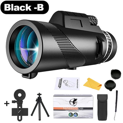 80x100 Portable Zoom HD 5000M Telescope Folding Long Distance Mini Powerful Telescope for Hunting Sports Outdoor Camping Travel