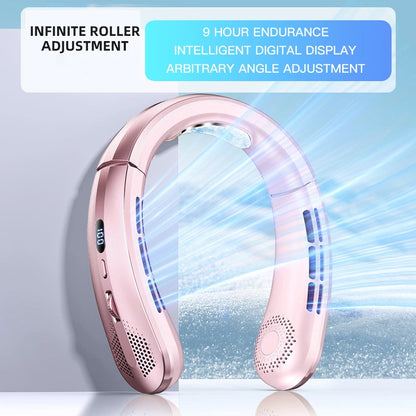 3000mAh Hanging Neck Fan Portable Bladeless Mini USB Rechargeable Mute LED Digital Display Electric Fan Summer Air Cooler ﻿ 2025