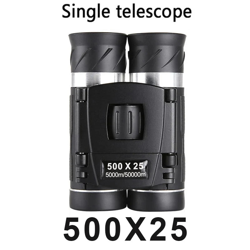 500x25 HD Zoom Binoculars – Powerful Folding Telescope for 5000M+ Long-Distance Viewing | Compact for Hunting, Camping & Outdoor Sports