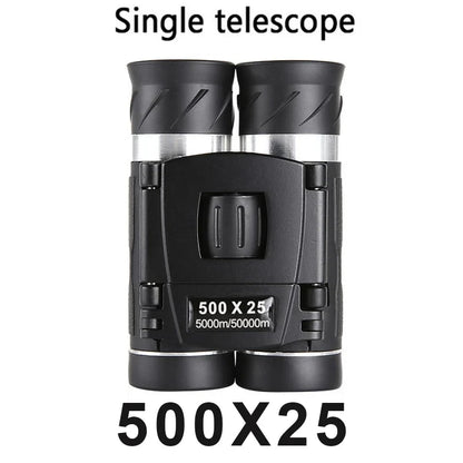 500x25 HD Zoom Binoculars – Powerful Folding Telescope for 5000M+ Long-Distance Viewing | Compact for Hunting, Camping & Outdoor Sports