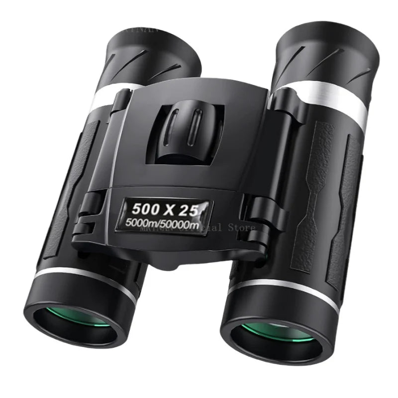 500x25 HD Zoom Binoculars – Powerful Folding Telescope for 5000M+ Long-Distance Viewing | Compact for Hunting, Camping & Outdoor Sports