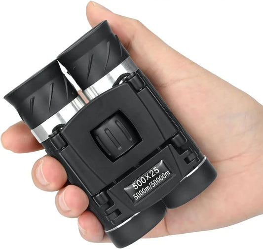 500x25 HD Zoom Binoculars – Powerful Folding Telescope for 5000M+ Long-Distance Viewing | Compact for Hunting, Camping & Outdoor Sports