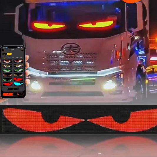 Devil’s Eye RGB LED Car Sign – DIY Programmable Pixel Panel with App Control | Flexible Animation Display for Cars &amp; Trucks