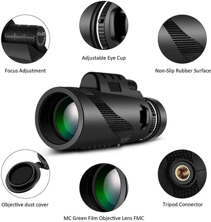 80x100 Portable Zoom HD 5000M Telescope Folding Long Distance Mini Powerful Telescope for Hunting Sports Outdoor Camping Travel