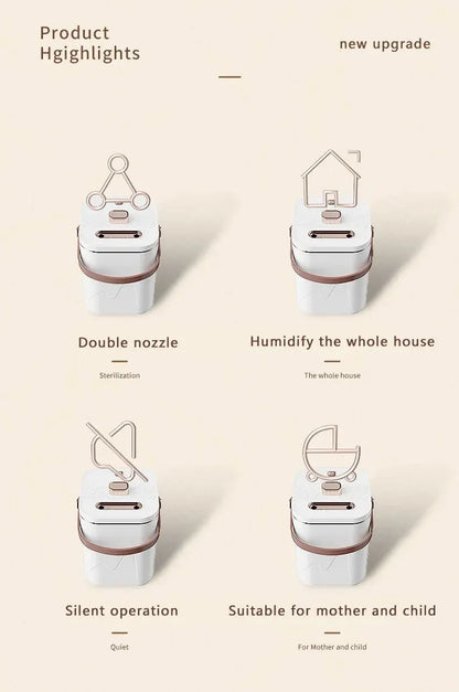 1.8L Dual Nozzle Air Humidifier & Essential Oil Diffuser with Night Light