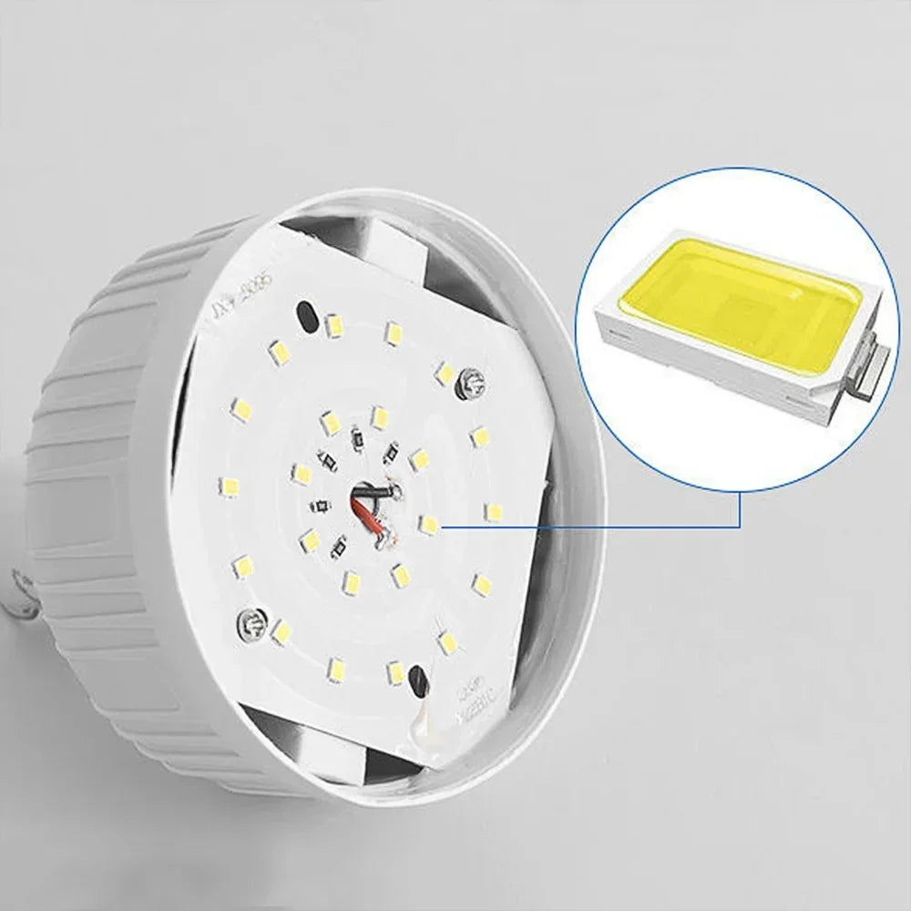 2PC Camping Brightness Light Portable Rechargeable Dimmable LED Bulb Outdoor Tent Light Emergency Night Light with Hook