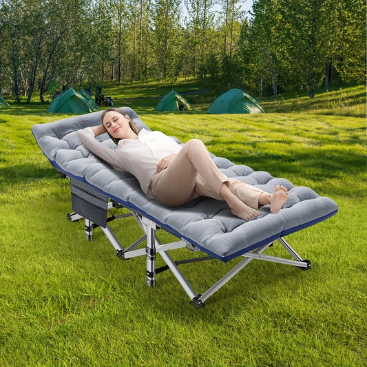 Heavy Duty 75" Folding Bed Camping Cot - Portable Sleeping Bed Cot with Carry Bag | Camping Gear - Outdoor Gear 2025