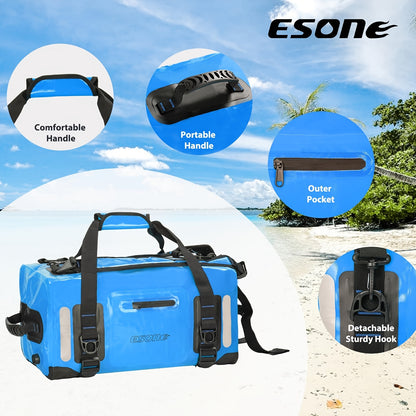 High Quality Dry Bag Backpack - Lockable Durable Sports Duffel for Kayaking, Camping, Paddle Board & Travel - Blue with Black Accents, Unisex Design for Men & Women, Water Sports Gear