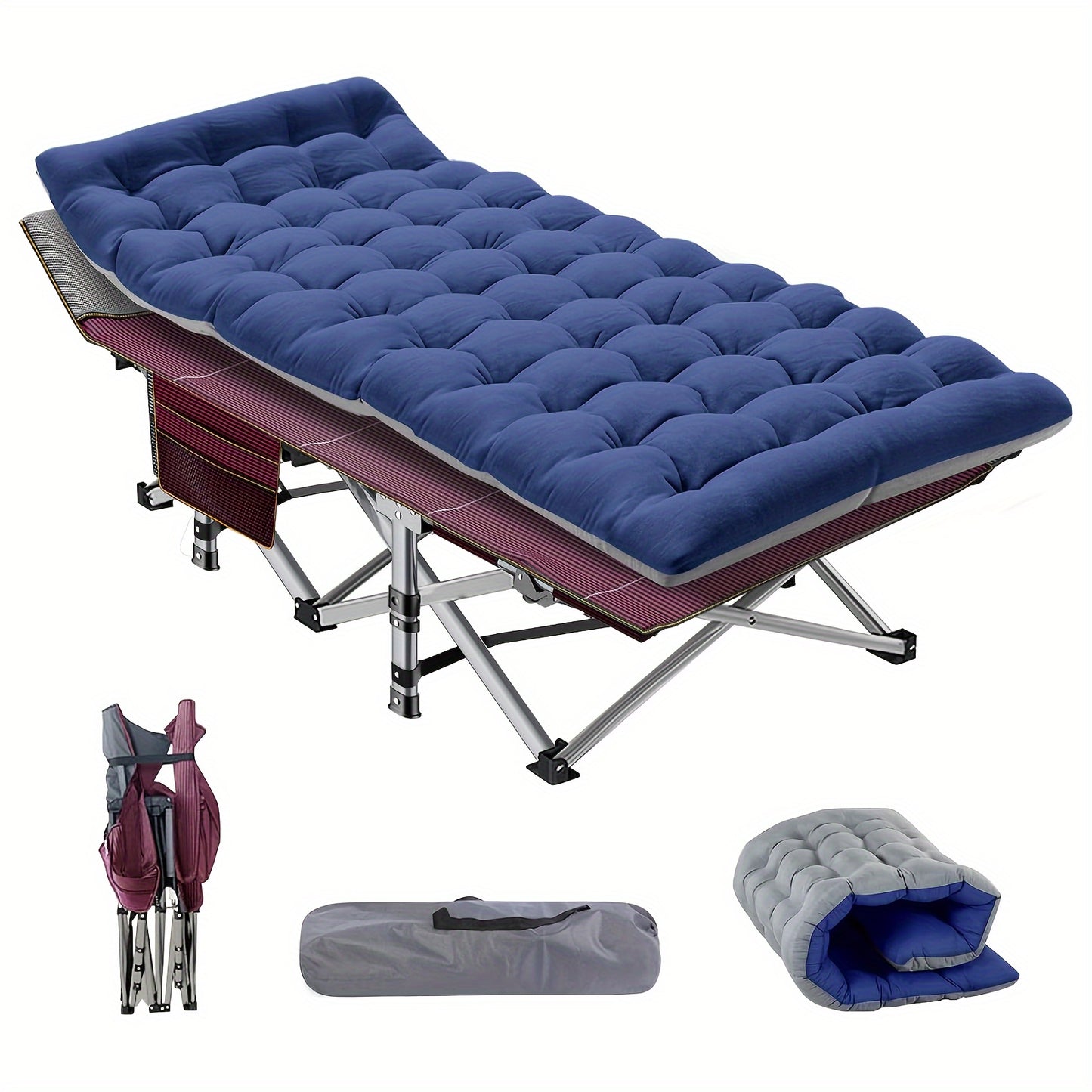 Heavy Duty 75" Folding Bed Camping Cot - Portable Sleeping Bed Cot with Carry Bag | Camping Gear - Outdoor Gear 2025